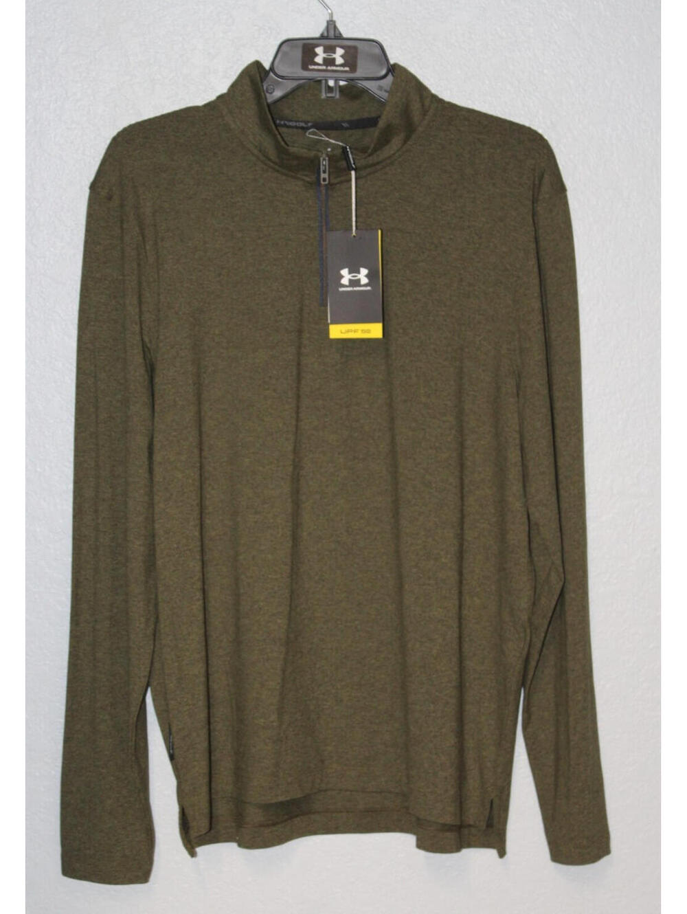 NEW Under Armour Aura Heather Green 1/4 Zip Men's LARGE Pullover NWT